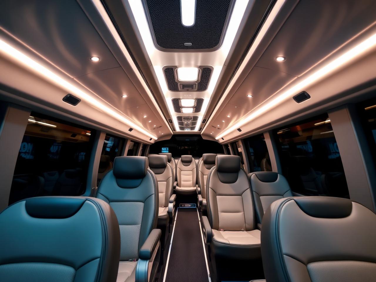 Interior premium de ônibus executivo da Viação Litoral Sul